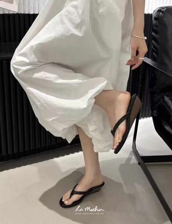 楔型麂皮夾腳拖鞋(4CM/正常版)
